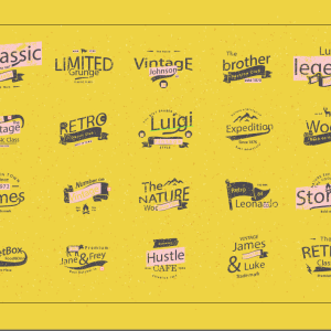 20 Grunge Logos Bundle – Distressed Vintage Logo Templates for Retro Branding