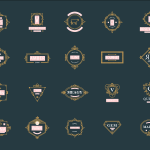 20 Luxury Badges Bundle – Premium Elegant Logo Badges for High-End Branding,