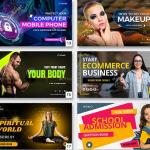 200 PSD Thumbnails for YouTube, Instagram, Facebook – Editable & High Quality