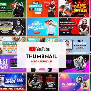 200 PSD Thumbnails for YouTube, Instagram, Facebook – Editable & High Quality