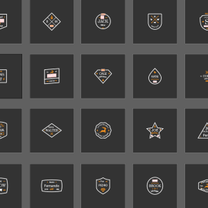 20 Minimal Badges Pack – Clean Modern Badge Logos for Minimalist Branding, Typography, Retro Logos, and Creative Design Projects