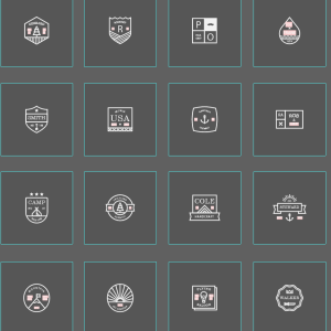 20 Line Badges Pack – Minimal Outline Badge Logos for Branding