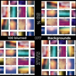 100 Blurred Backgrounds – High-Resolution Soft Gradient Backdrops for Digital Art, Presentations, Web Design, Mobile Wallpapers, Branding, and Creative Graphic Design Projects