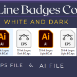 20 Line Badges Pack – Minimal Outline Badge Logos for Branding