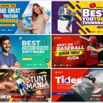 200 PSD Thumbnails for YouTube, Instagram, Facebook – Editable & High Quality