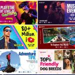 150 Stunning PSD Thumbnails for Social Media Marketing and Video Design